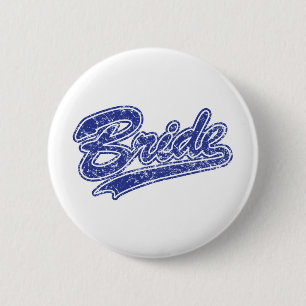 Military Blue Camouflage Bride Button