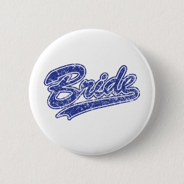 Military Blue Camouflage Bride Button (Vorderseite)