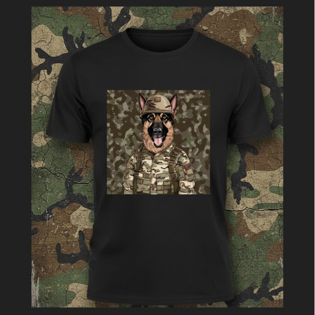 Military Camo German Shepherd T-Shirt (Von Creator hochgeladen)