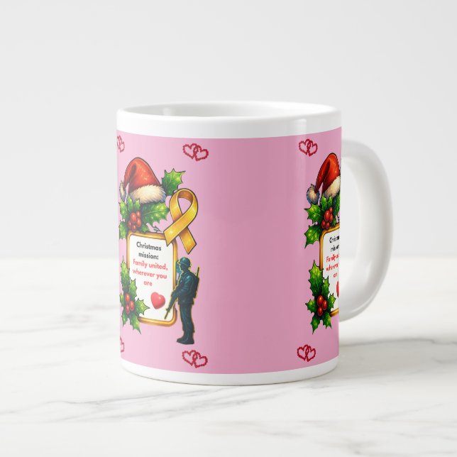 Military Christmas Family Matching – Christ Jumbo-Tasse (Vorderseite Rechts)