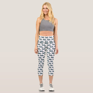 Military Fighter Jet Plane Cartoon Capri Leggings
