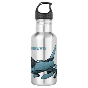 Military Fighter Jet Plane Cartoon Edelstahlflasche