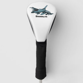 Military Fighter Jet Plane Cartoon Golf Headcover