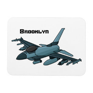 Military Fighter Jet Plane Cartoon Magnet