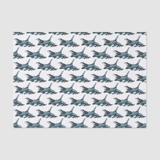 Military Fighter Jet Plane Cartoon Seidenpapier (Vorderseite)