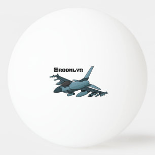 Military Fighter Jet Plane Cartoon Tischtennisball