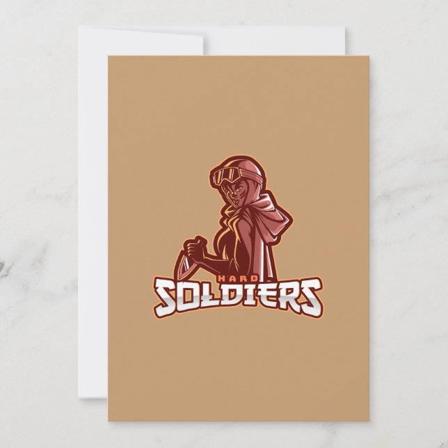 Military Gaming Emblem | Heroic Warrior Logo Einladung (Vorderseite)