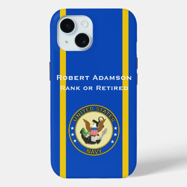 Military Navy Defense emblem personalize Case-Mate iPhone Hülle (Rückseite)