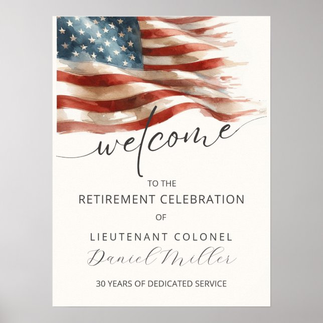 Military Retirement Welcome Poster | Editable (Vorne)