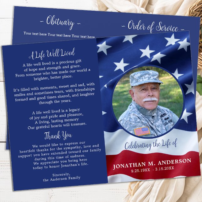 Military USA Flag Celebration Life Funerary Progra (Von Creator hochgeladen)