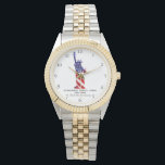 *~* Military Veteran Red White Blue Liberty Armbanduhr<br><div class="desc">* STATUE OF LIBERTY Watercolor Hand Painted Patriotic Sporty Sturdy Modern Man's American Flag Watch Mit einem Perfekt für den täglichen Trageuhr Band in Silber und Gold zwei Töne Metallen . * In diesem Design ist die US Flag American Flag auch bekannt als Old Glory und US Flagge. Es ist...</div>