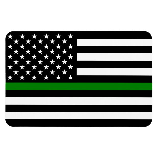 Military & Veterans-amerikanische Flagge mit dünne Magnet (Horizontal)