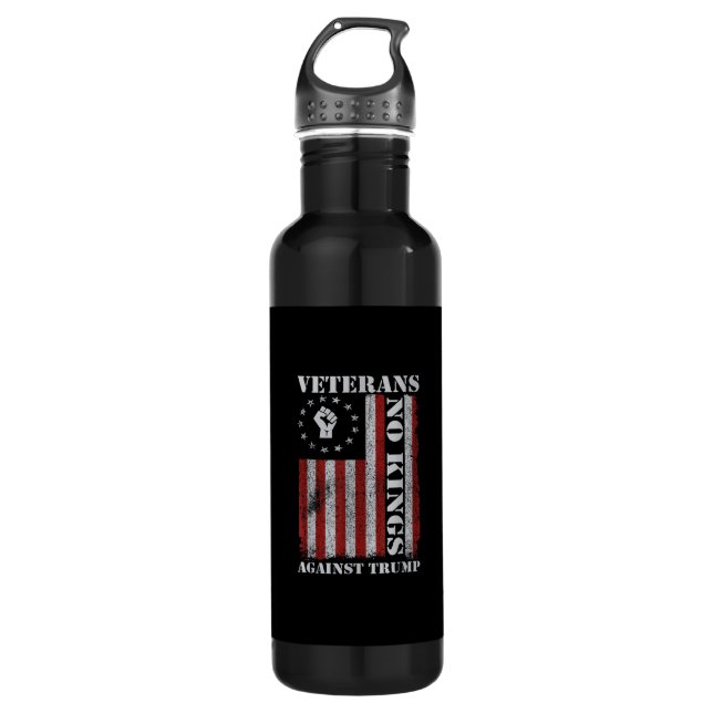 Military Veterans Protest Flag Patriotic Freedom Edelstahlflasche (Vorderseite)