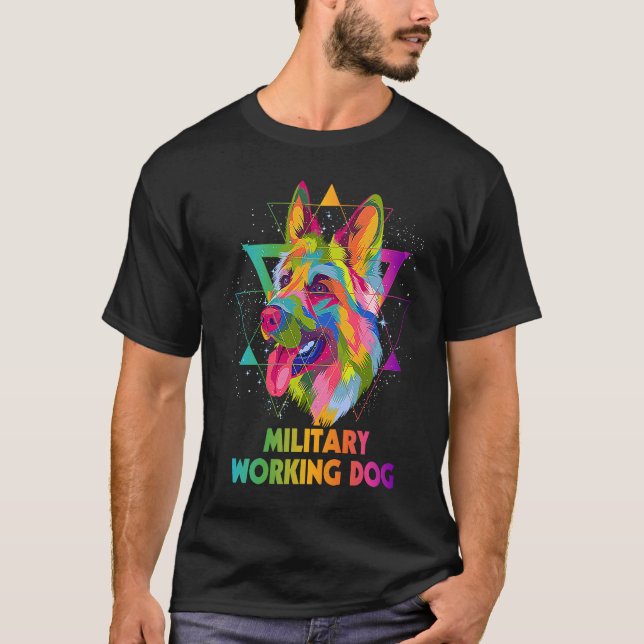 Military Working Dog German Shepherd  Shepard Humo T-Shirt (Vorderseite)