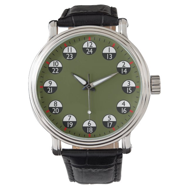 Militärzeit 24 Stunden Armbanduhr (Vorderseite)