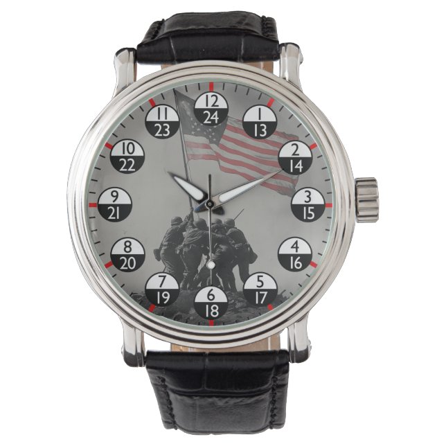 Militärzeit 24 Stunden Armbanduhr (Vorderseite)