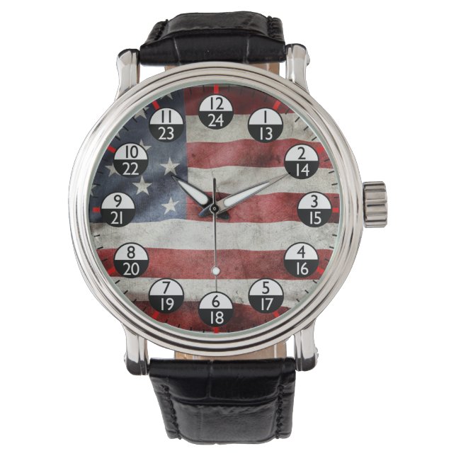 Militärzeit 24 Stunden Armbanduhr (Vorderseite)