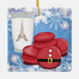 Milk and Cookies French Macarons Eiffel Tower Keramikornament