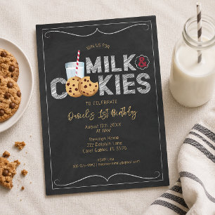 Milk-and-Cookies-Geburtstagseinladung – Sweet Cook Einladung