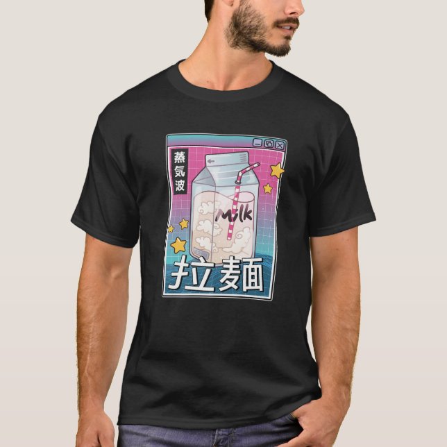 Milk Carton Digital Japan Style 80er Otaku Anime V T-Shirt (Vorderseite)