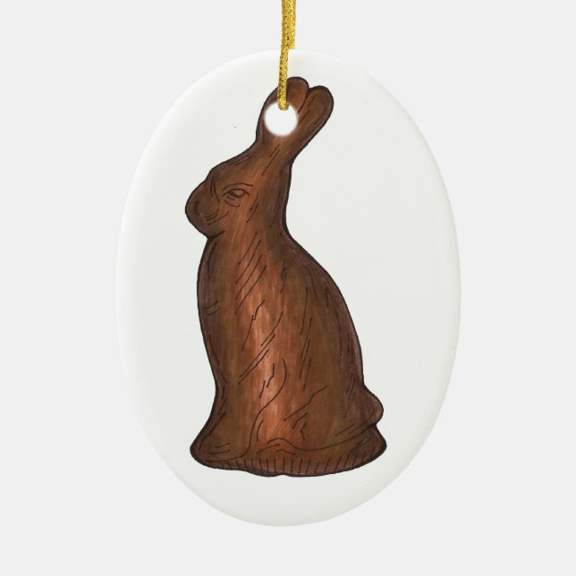 Milk Chocolate Bunny Rabbit Easter Basket Candy Keramik Ornament (Vorne)