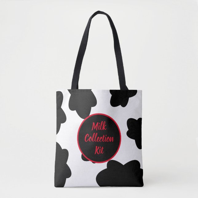 "Milk Collection Kit" Kuh Print Tasche (Vorderseite)