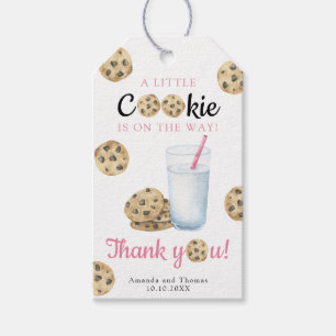 Milk & Cookies Babyparty - Danke Karte Geschenkanhänger