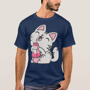 Milk Drink Otaku Neko Japan Manga T - Shirt