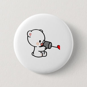 Milk Mocha Couple Valentine Design 1 Button