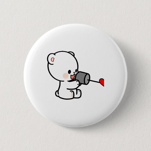 Milk Mocha Couple Valentine Design 1 Button (Vorderseite)