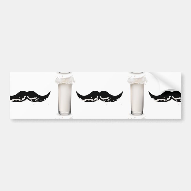 Milk Mustache Autoaufkleber (Vorne)