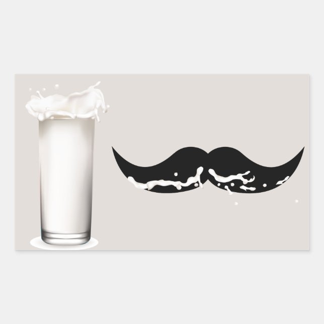 Milk Mustache Creme Rechteckiger Aufkleber (Vorderseite)