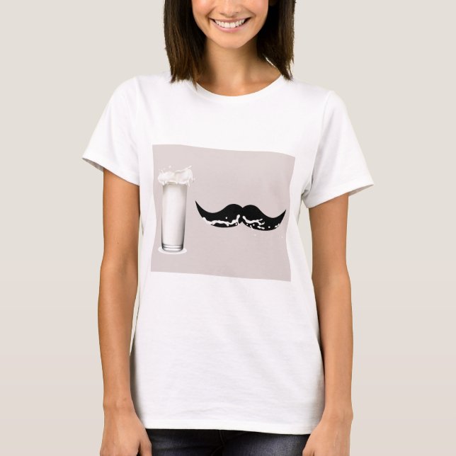 Milk Mustache Creme T-Shirt (Vorderseite)