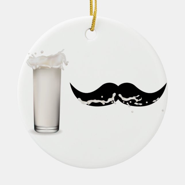 Milk Mustache Keramik Ornament (Vorne)