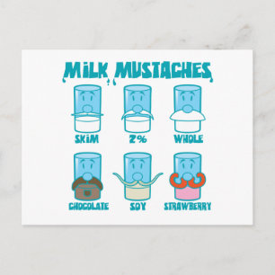 Milk Mustaches Postkarte
