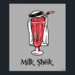 Milk Sheik Poster<br><div class="desc">"Milk Sheikh" Milchshake Grafik von bCreative zeigt einen großen Milchshake aus Glas mit einem Ghutrah, um cool behalten! Das ist ein tolles Geschenk für Familie, Freunde oder eine Leckerei für sich! Diese lustige Grafik ist eine großartige Ergänzung zu jedem Stil: bCreative ist ein führender Schöpfer und Lizenzgeber von originellen, trendigen...</div>