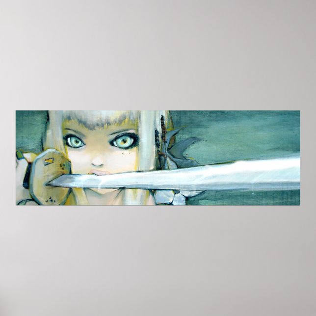Milk Thistle Ninja Girl Art Poster (Vorne)