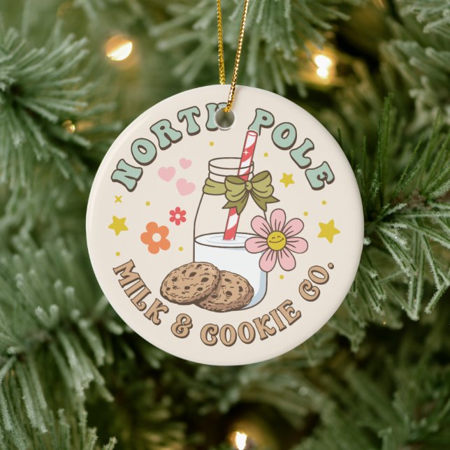 Milk und Cookie Co. Santa Claus Holz Keramik Ornament (Baum)
