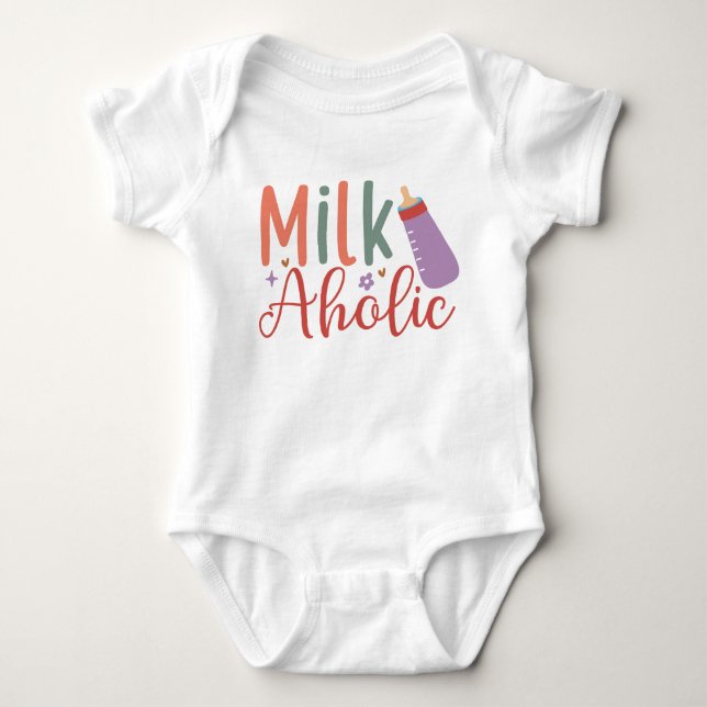 Milkaholic - Baby Boy Bodysuit Baby Strampler (Vorderseite)