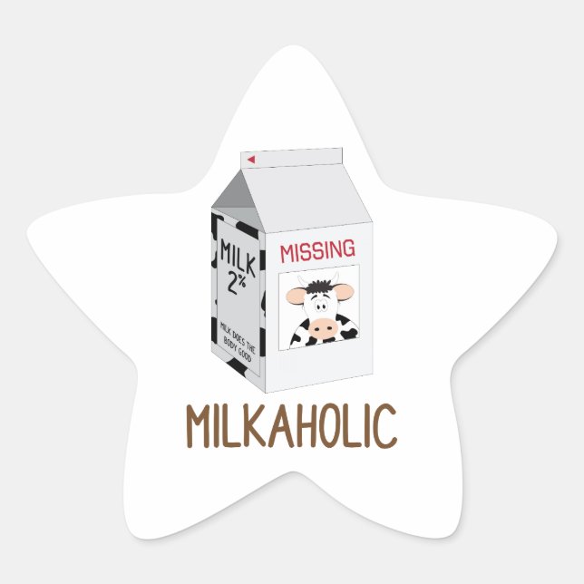 Milkaholisch Stern-Aufkleber (Vorderseite)