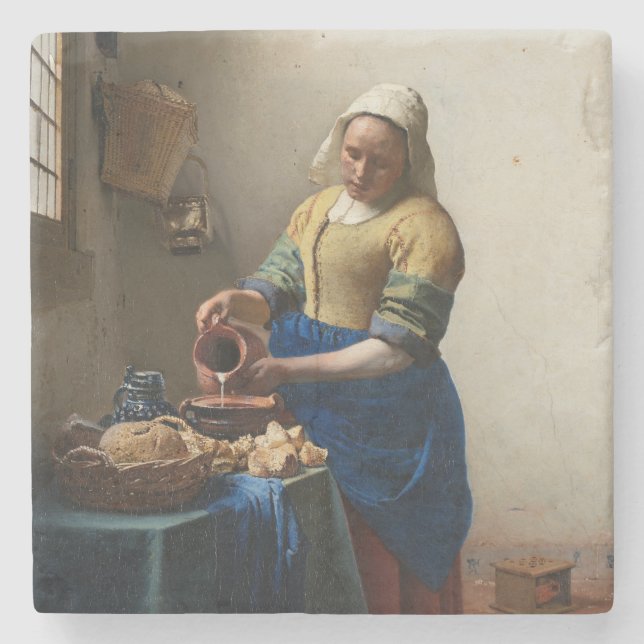 Milkmaid Johannes Vermeer Steinuntersetzer (Vorderseite)