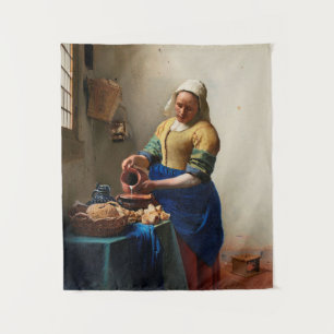 Milkmaid Kitchen Maid von Johannes Vermeer Wandteppich