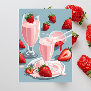 Milkshake aux fraises, carte postale de passage