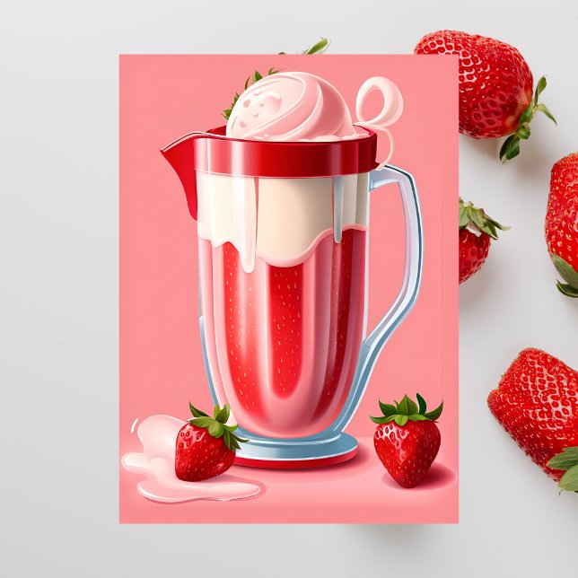 Milkshake aux fraises, carte postale de passage (Créateur téléchargé)