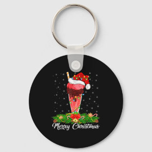 Milkshake-Liebhaber passend zum Weihnachtsmannhut Schlüsselanhänger