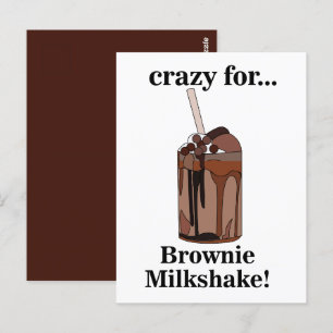 Milkshake Verrückt nach Brownie-Milchshake Postkarte
