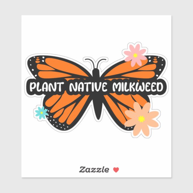 Milkweed für Monarchen, maßgeschneidert, Vinyl Sti Aufkleber (Blatt)