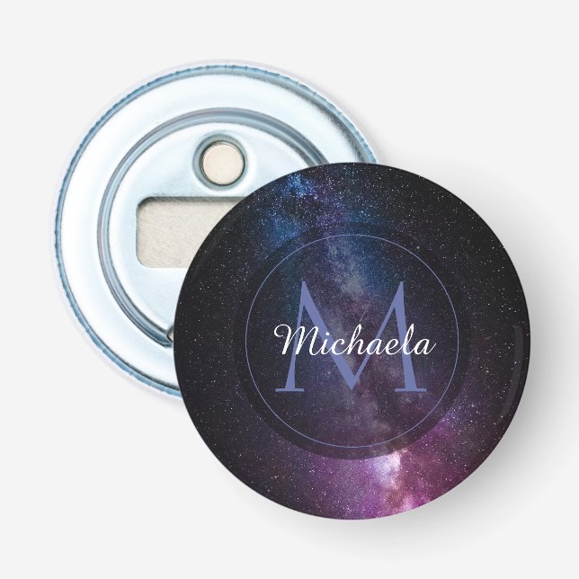 Milky way bright colors personalizable monogram flaschenöffner (Vorderseite)