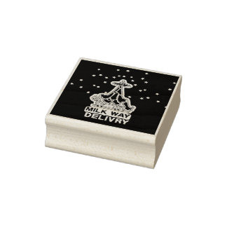 Milky Way Delivery Funny Cow UFO Space Abduction Gummistempel