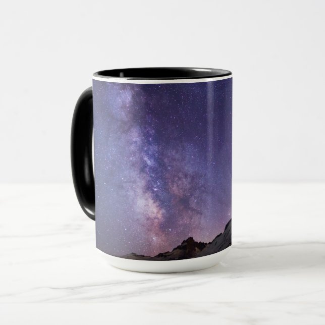 Milky Way & Mt. Rainier | Washingtoner Staat Tasse (Vorderseite Links)